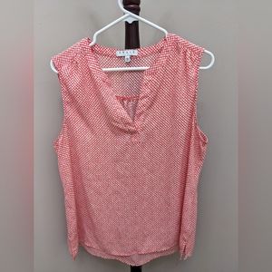 Red and White Blouse